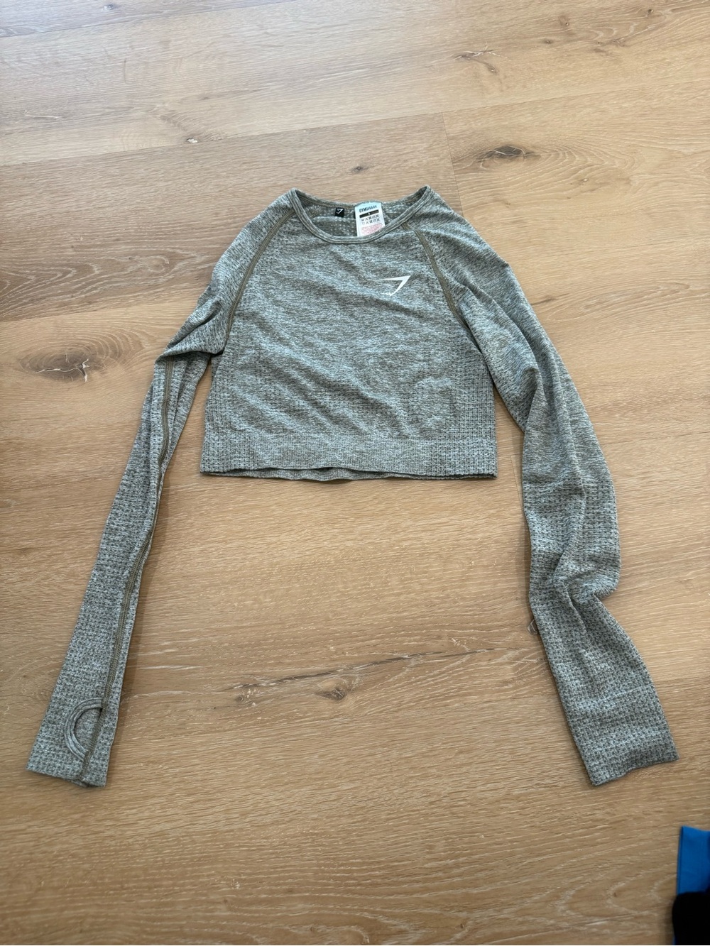 Gymshark Gray Seamless Cropped Long Sleeve Top